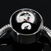 Siberian Husky Dog Print Circle Charm Steel Bracelet-Free Shipping