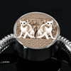 Oriental Shorthair Cat Print Circle Charm Steel Bracelet-Free Shipping