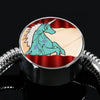 Unicorn Print Circle Charm Steel Bracelet-Free Shipping