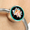 Syrian Hamster Print Circle Charm Steel Bracelet-Free Shipping