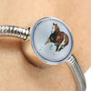 American Paint Horse Print Circle Charm Steel Bracelet-Free Shipping