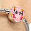"MOM" Print Circle Charm Steel Bracelet-Free Shipping