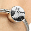Alaskan Malamute Print Circle Charm Luxury Bracelet