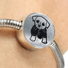 Cute Dog Art Print Circle Charm Steel Bracelet-Free Shipping
