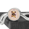 Brussels Griffon Print Circle Charm Steel Bracelet-Free Shipping