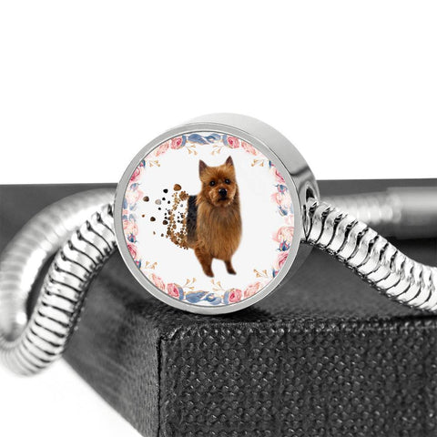 Amazing Australian Terrier Print Circle Charm Steel Bracelet-Free Shipping