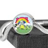 Cute Cow Print Circle Charm Steel Bracelet-Free Shipping