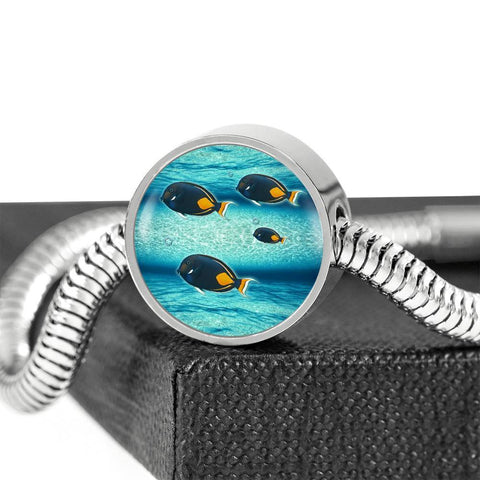 Achilles Tang Fish Print Luxury Circle Charm Bracelet-Free Shipping