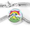 Cute Cow Print Circle Charm Steel Bracelet-Free Shipping