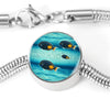 Achilles Tang Fish Print Luxury Circle Charm Bracelet-Free Shipping