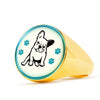 Cute French Bulldog Dog Print Signet Ring-Free Shipping