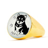 Shiba Inu Dog Print Signet Ring-Free Shipping