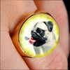 Cute Pug Dog Print Signet Ring-Free Shipping