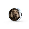 Weimaraner Dog Print Circle Charm Steel Bracelet-Free Shipping