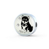 Shiba Inu Dog Print Circle Charm Steel Bracelet-Free Shipping