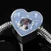 Spanish Water Dog Print Heart Charm Steel Bracelet-Free Shipping