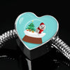 Maltese Dog Print Heart Charm Christmas Special Steel Bracelet-Free Shipping