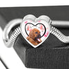 Bloodhound Print Heart Charm Steel Bracelet-Free Shipping