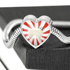 American Eskimo Dog Print Heart Charm Steel Bracelet-Free Shipping