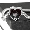 Cute Cat Print Heart Charm Steel Bracelet-Free Shipping