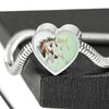American Paint Horse Watercolor Art Print Heart Charm Steel Bracelet-Free Shipping