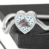 Irish Wolfhound Dog Print Heart Charm Steel Bracelet-Free Shipping