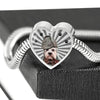 Dandie Dinmont Terrier Print Heart Charm Steel Bracelet-Free Shipping