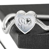 Pug Paws Print Heart Charm Steel Bracelet-Free Shipping