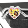 Miniature Schnauzer Dog Print Heart Charm Steel Bracelet-Free Shipping