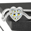 American Goldfinch Bird Print Heart Charm Steel Bracelet-Free Shipping