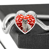 British Shorthair Cat Print Heart Charm Steel Bracelet-Free Shipping