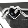 Amazing Snake Print Heart Charm Steel Bracelet-Free Shipping