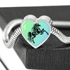 Amazing Horse Vector Print Heart Charm Steel Bracelet-Free Shipping