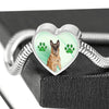 Belgian Malinois Print Heart Charm Steel Bracelet-Free Shipping