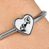 Mustang Horse Art Print Heart Charm Steel Bracelet-Free Shipping