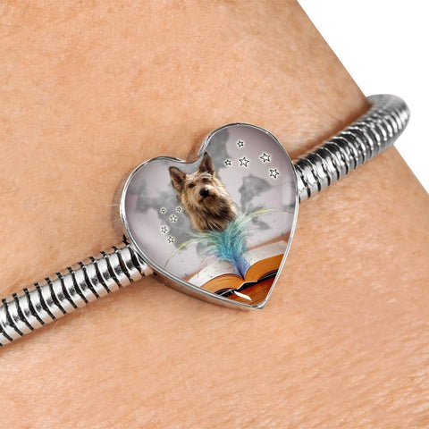 Berger Picard Print Heart Charm Steel Bracelet-Free Shipping