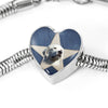 Great Pyrenees Print Heart Charm Steel Bracelet-Free Shipping