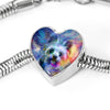 Yorkie Art Print Heart Charm Steel Bracelet-Free Shipping