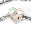 American Curl Print Heart Charm Steel Bracelet-Free Shipping