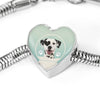 Dalmatian Dog Print Heart Charm Steel Bracelet-Free Shipping