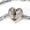 Berger Picard Print Heart Charm Steel Bracelet-Free Shipping