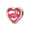 Bearded Collie Dog Print Heart Charm Steel Bracelet-Free Shipping