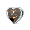 Texas Longhorn Cattle (Cow) Print Heart Steel Bracelet-Free Shipping