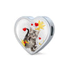 American Shorthair Print Heart Charm Steel Bracelet-Free Shipping
