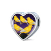 Domestic Canary Bird Print Heart Charm Steel Bracelet-Free Shipping