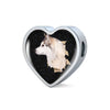 Siberian Husky Dog 3D Print Heart Charm Steel Bracelet-Free Shipping