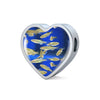 Zebrafish Fish Print Heart Charm Steel Bracelet-Free Shipping