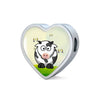 Cute Cow With Butterfly Print Heart Charm Steel Bracelet-Free Shipping
