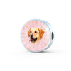 Labrador Retriever Dog Print Circle Charm Leather Woven Bracelet-Free Shipping