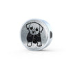 Cute Dog Art Print Circle Charm Leather Bracelet-Free Shipping